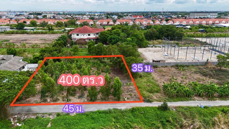- ที่ดิน 399 ตร.ว ลำลูกกา 65 สร้างโรงงาน โกดังได้