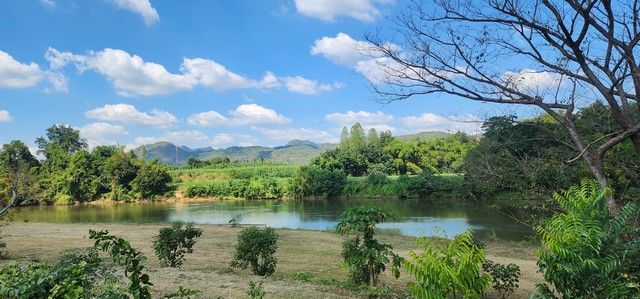 - ายที่ดินติดแม่น้ำแควน้อย เมืองกาญจนบุรี 17 ไร่ พร้อมบ้านริมน้ำสวยๆ ปลูกต้นทุเรียน และผลไม้อื่นๆ ไว้แล้ว เอกสาารเป็นโฉนด
