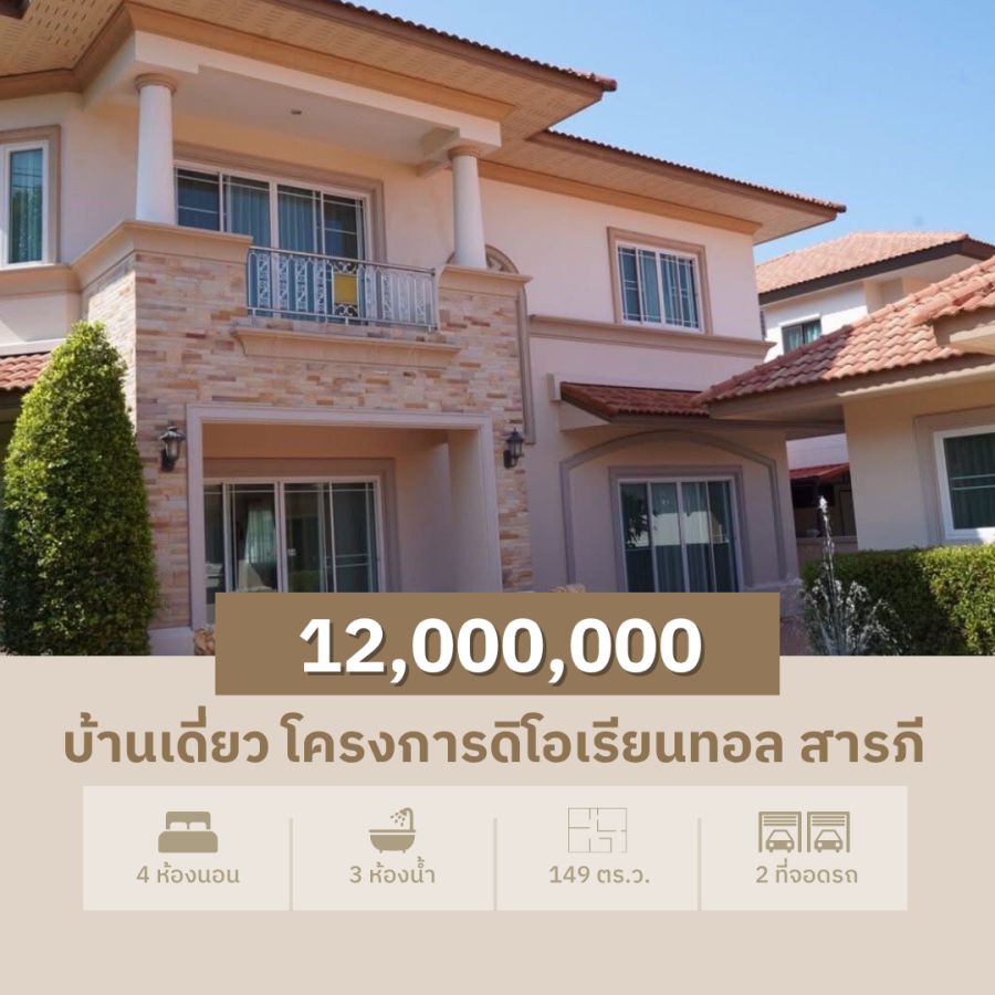 - บ้านเดี่ยวหลังใหญ่ ใกล้ Central Festival และ Unity Concord School สารภี เชียงใหม่ 12 ล้านบาท