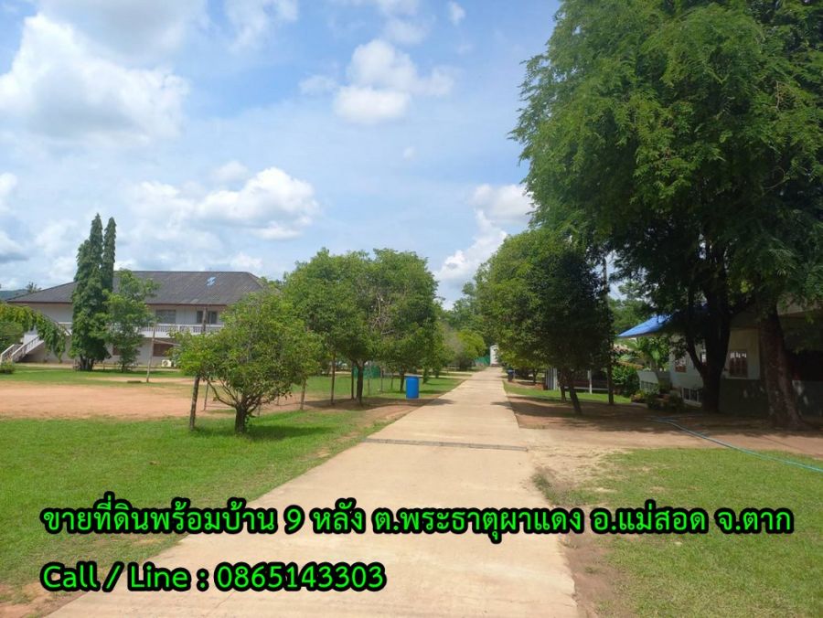 - ขายที่ดินพร้อมอาคาร 9 หลัง 17-1-72 ไร่ ตำบลพระธาตุผาแดง อำเภอแม่สอด จังหวัดตาก