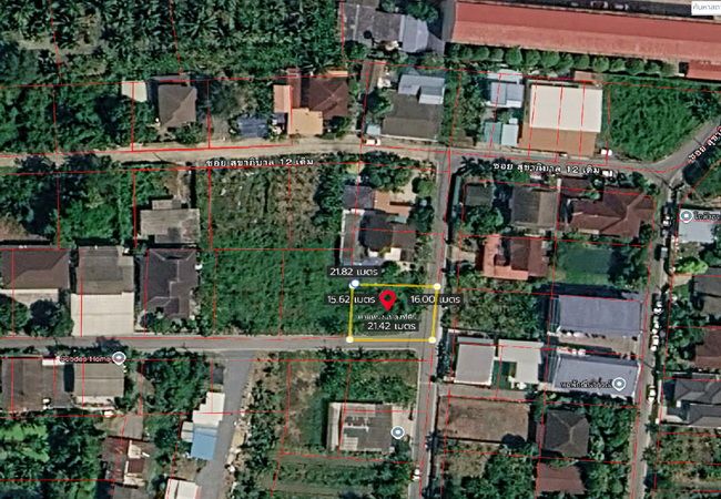 - ขายที่ดิน ซอยสุขาภิบาล 10 สามพราน นครปฐม เนื้อที่ 89 ตร.ว. แปลงมุม