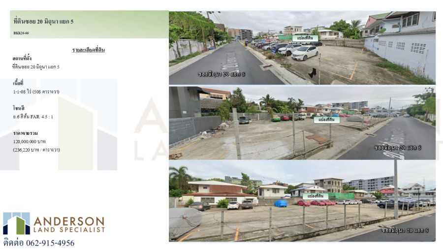 - ประกาศขายที่ดินใจกลางรัชดา สุทธิสาร ที่ดินซอย 20 มิถุนา แยก 5