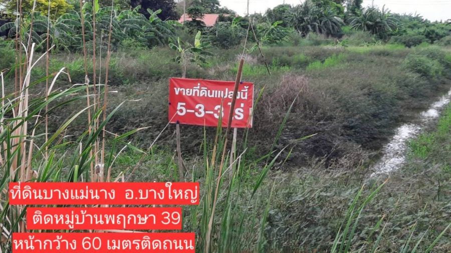 - ขายที่ดินบางใหญ่ 5 ไร่กว่า บางแม่นาง นนทบุรี ผังสีเหลือง ใกล้เซ็นทรัลเวสต์เกตและรถไฟฟ้า เหมาะทำจัดสรร โกดัง