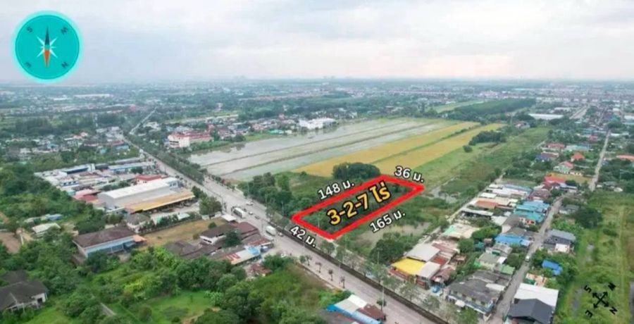 - ขายที่ดินเปล่า ติดถนนนิมิตใหม่ มีนบุรี 3-2-07 ไร่