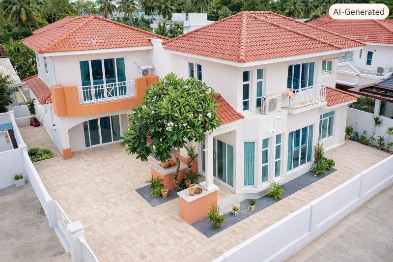 - ตลาดสดศรีฟ้า 650ม. 68 ตร.ว. 153 ตร.ม. 3-4นอน DIY ธูปะเตมีย์ เกาะสมุย Pool Villa บ้านเดี่ยว 2 ชั้น 3-4นอน