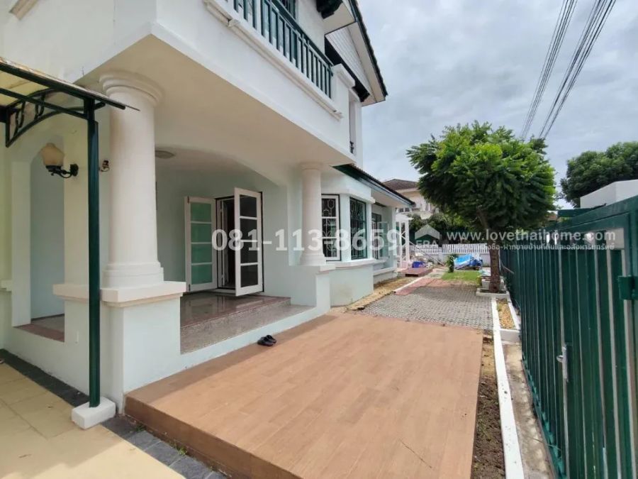 - ขายบ้านเดี่ยว 2 ชั้น หมู่บ้านปาริชาติ 345 (ปทุมธานี) ถนนสะพานนนทบุรี-บางบัวทอง แปลงสวยหลังใหญ่ พื้นที่ 101.6 ตารางวา