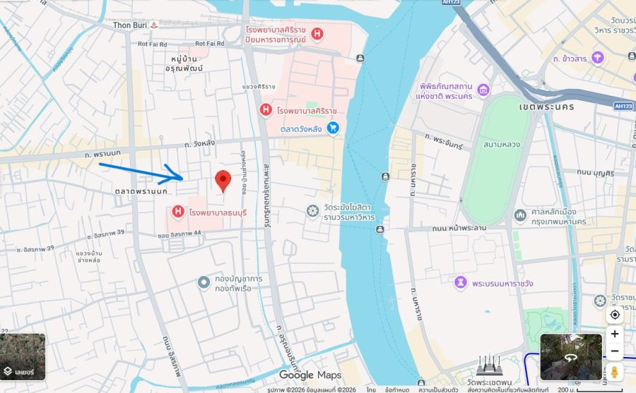 - ขายที่ดินในซอยวัฒนา ย่าน ศิริราช บางกอกน้อย ขนาด 60 ตร.วา ใกล้โรงพยาบาลศิริราชและโรงพยาบาลธนบุรี
