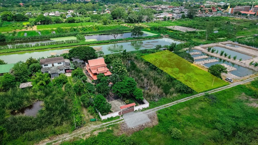 - ที่ดินสวย ทำเลถนนเลียบวารี 1ไร่ เข้าซอยเพียง 120 เมตร