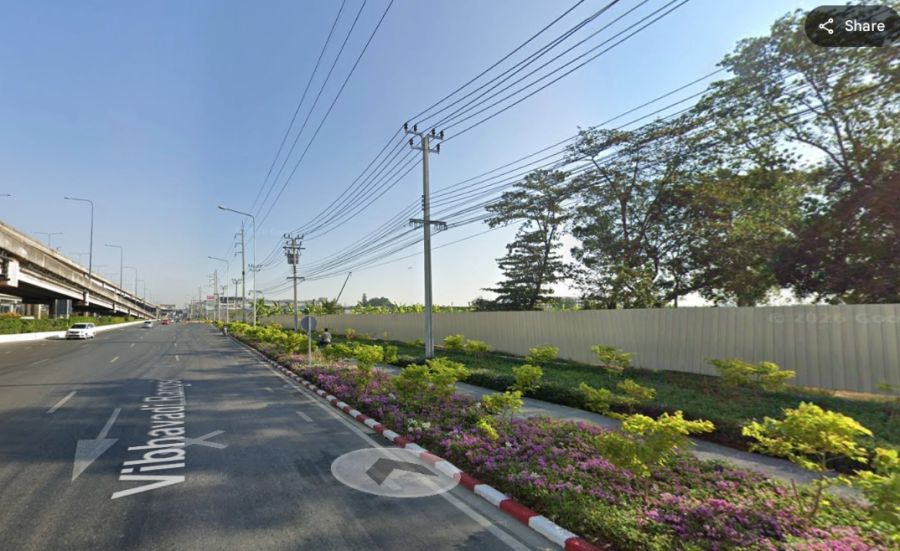 - ให้เช่าที่ดินแปลงใหญ่ ขนาด 53 ไร่ ทำเลทองติดถนนวิภาวดีรังสิต หน้ากว้างกว่า 190 ม.