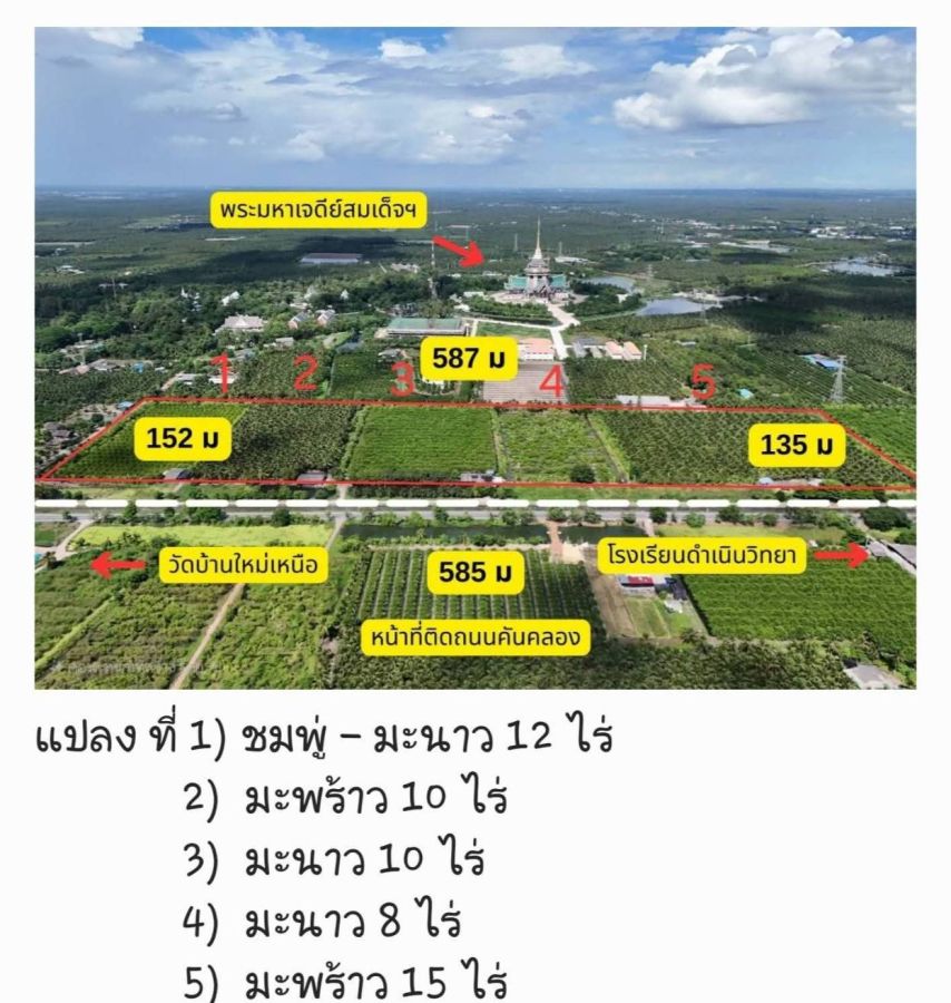 - ขายที่ดินสวน ติดหลังวัดหลวงพ่อสด ด้านหน้าติดถนนคลองชลประทาน อำเภอดำเนินสะดวก จังหวัดราชบุรี