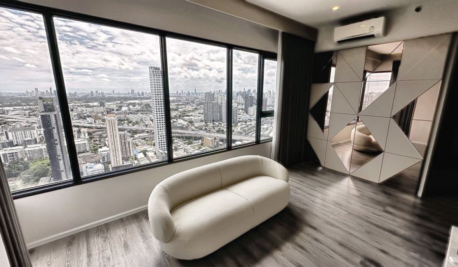 - ให้เช่า/ขาย Condo KnightsBridge Prime Onnut ห้องมุม 55 ตารางเมตร 2 ห้องนอน 2 ห้องน้ำ ชั้นสูง 45 วิวแม่น้ำ ตกแต่งครบตามรูป
