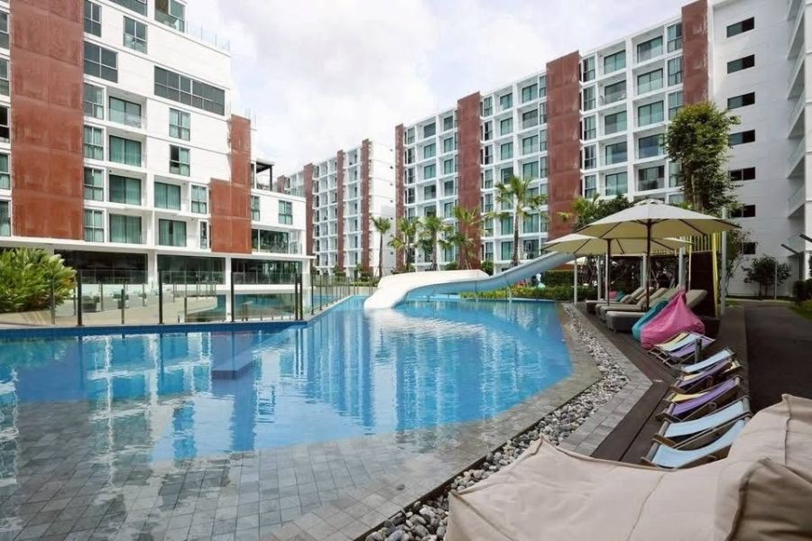 - ขายคอนโดห้องมุม ชั้น 8 ที่ The One Condo เชียงใหม่ / For Sale Top Floor Conner unit at The One Condo Chiang Mai ระเบียงกว้าง วิวต้นไม้เปิดโล่ง