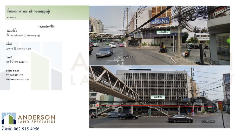 - ขายที่ดินทำเลศักยภาพ ถนนดินแดง ปากซอยบุญอยู่