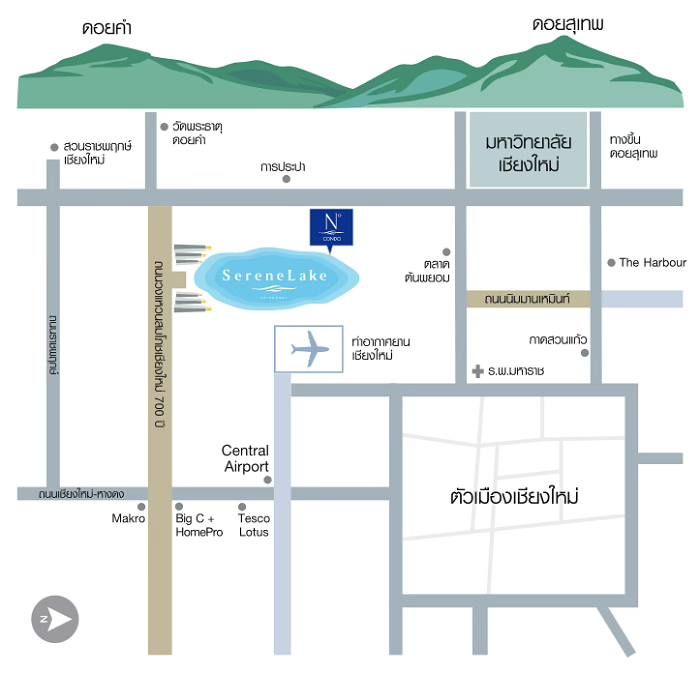 - ให้เช่า N8 Serene Lake เชียงใหม่ 40 ตร.ม. ห้องมุม ตึก A ชั้น 2 ราคา 17,500 บาท/เดือน